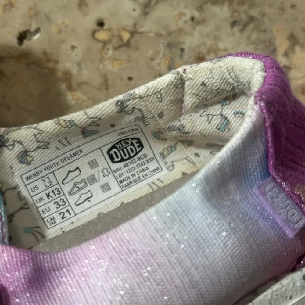 Hey Dude Kids Wendy Dreamer Unicorn slip-on shoes